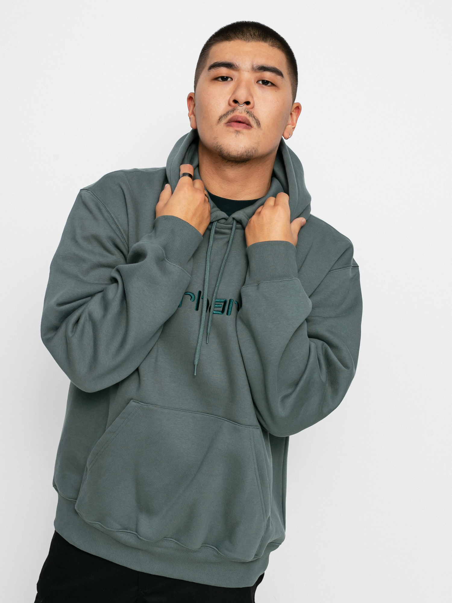 Mikina s kapucí Carhartt WIP Carhartt HD (eucalyptus/frasier)