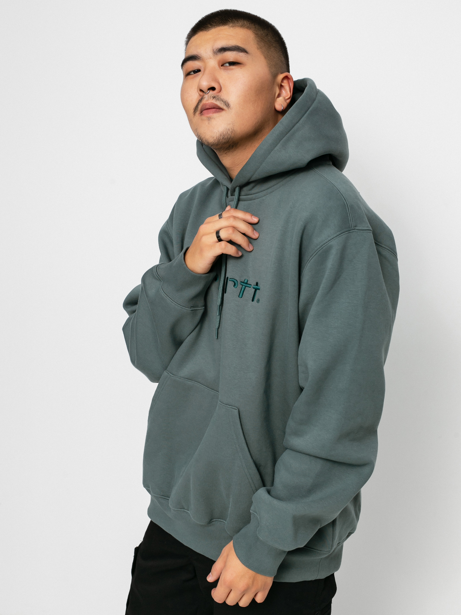 Mikina s kapucí Carhartt WIP Carhartt HD (eucalyptus/frasier)