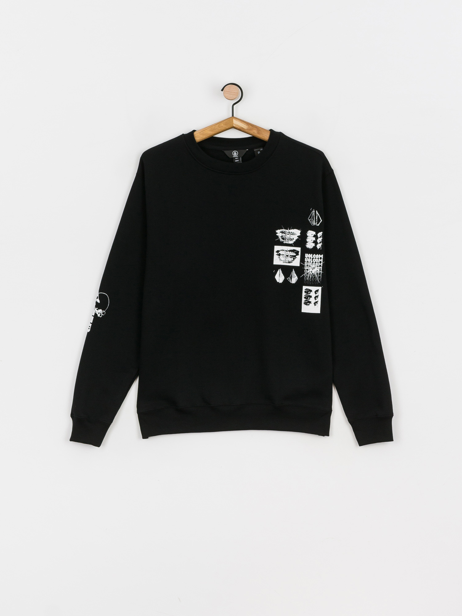Mikina Volcom Catch 91 Crew Fleece (black)