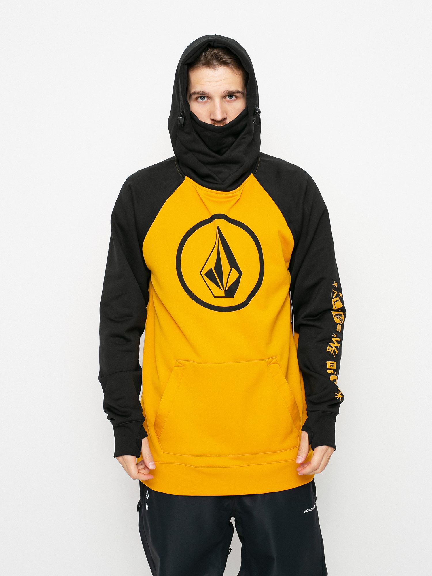 Mikina s kapucí Volcom Hydro Riding HD (resin gold)