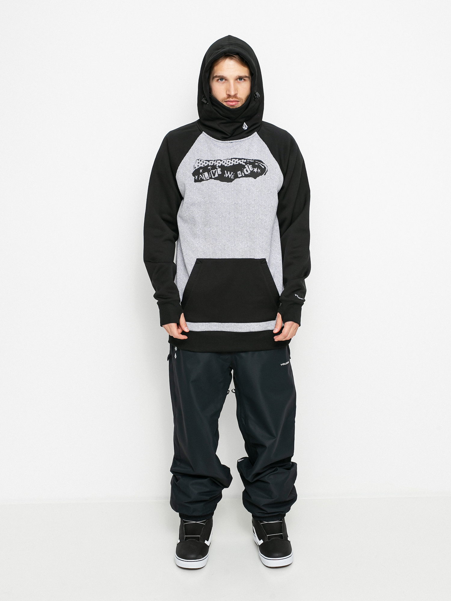 Mikina s kapucí Volcom Hydro Riding HD (white combo)