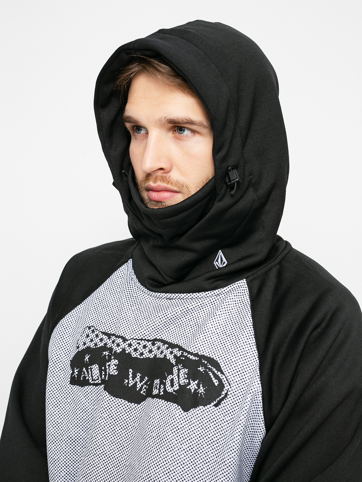 Mikina s kapucí Volcom Hydro Riding HD (white combo)