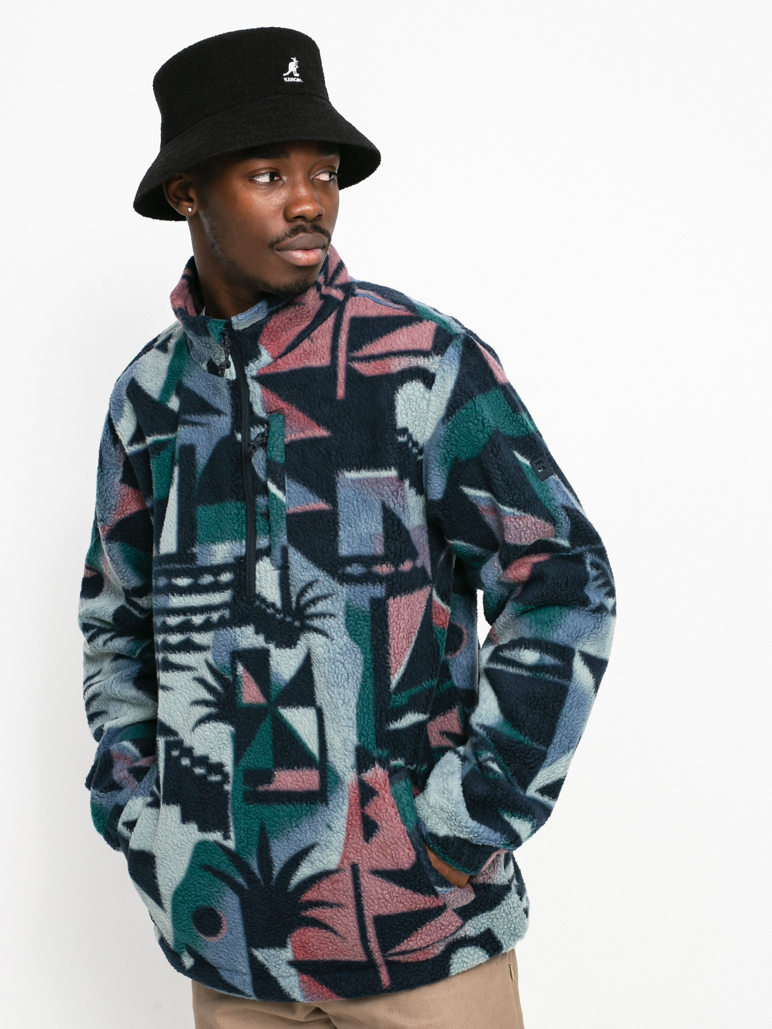 Pánský Fleecová mikina Billabong Boundary Mock Neck (navy)