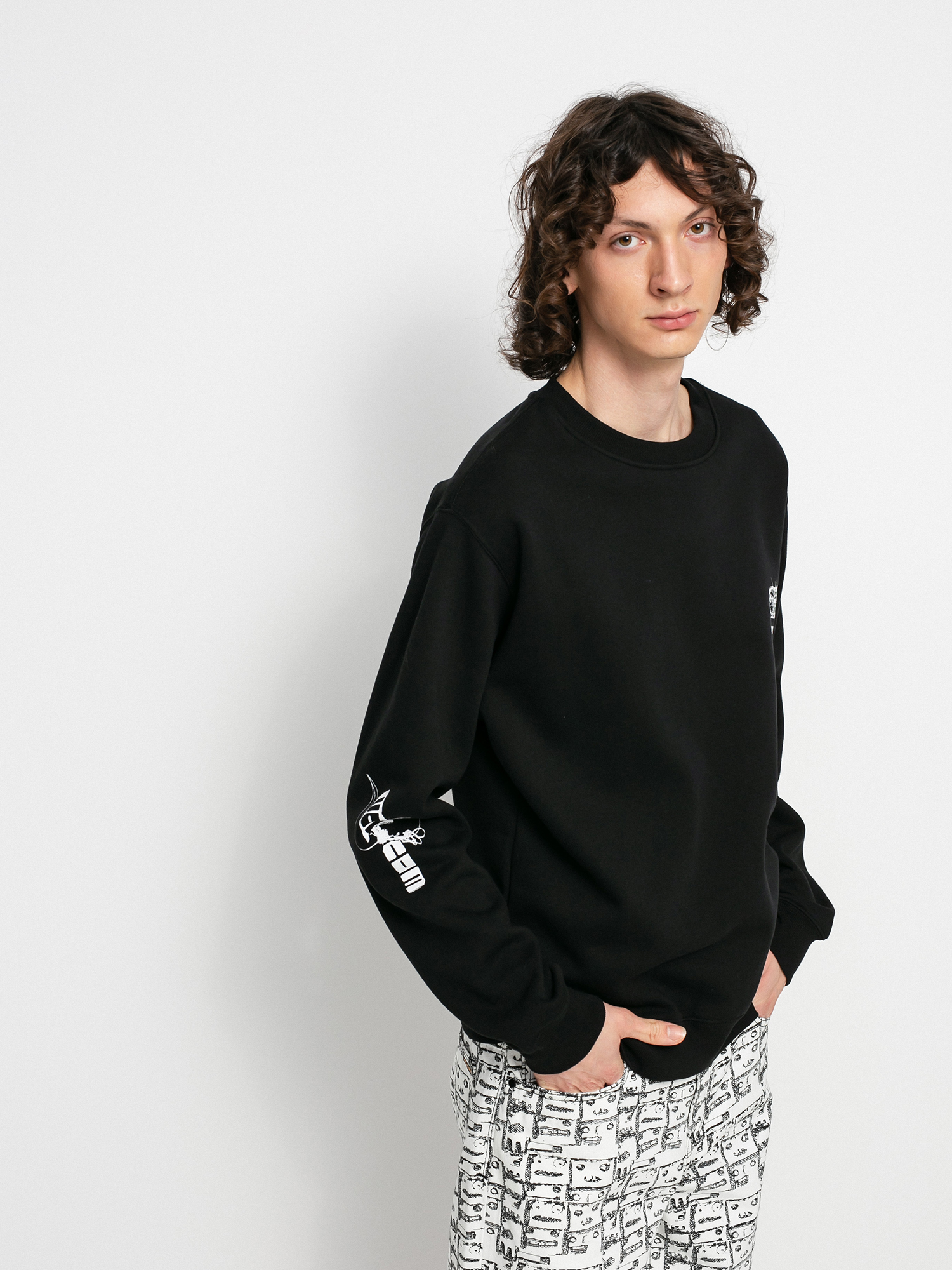 Mikina Volcom Catch 91 Crew Fleece (black)