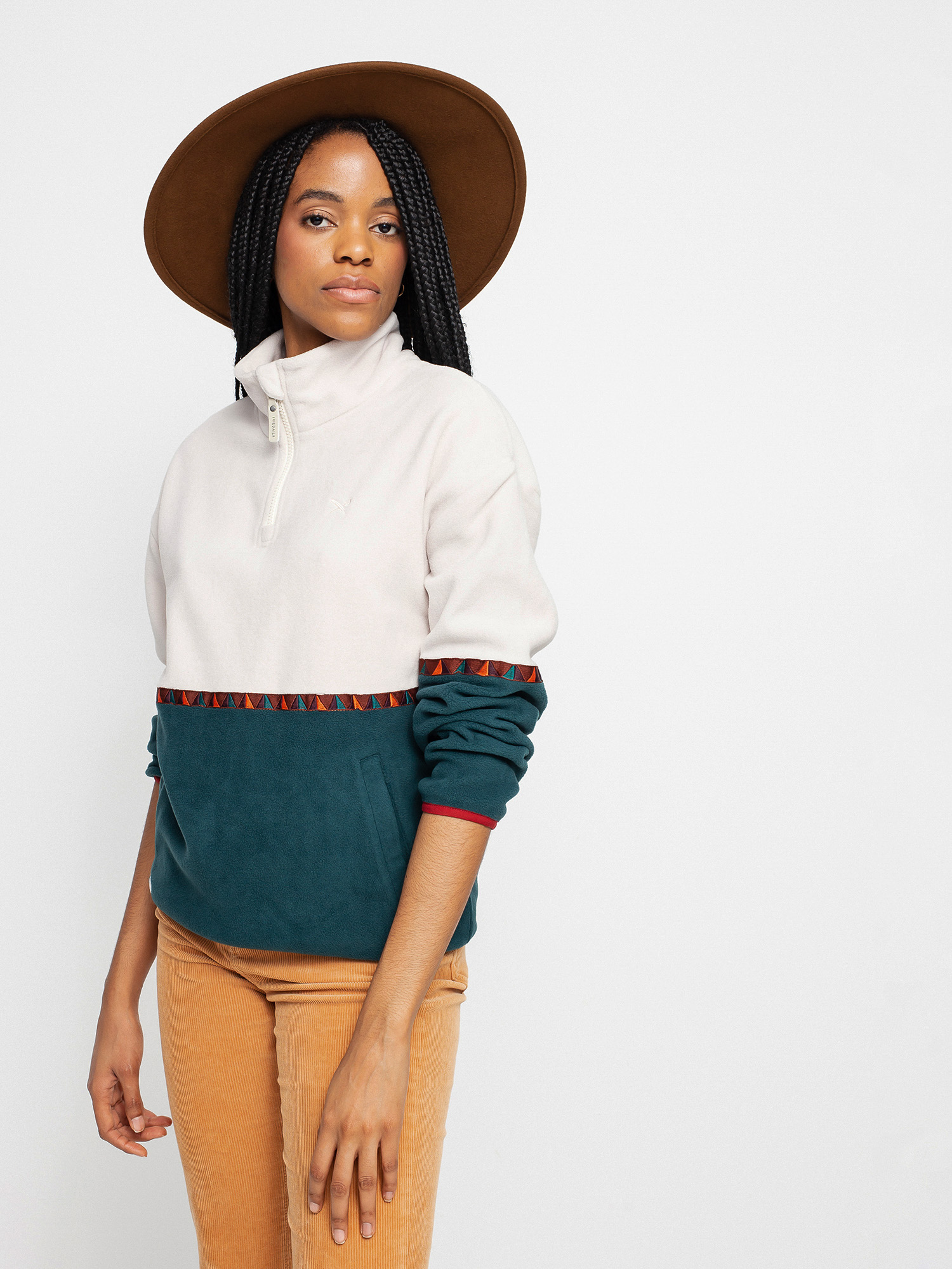 Fleecovu00e1 mikina Iriedaily Holina Fleece Troyer Wmn (dark teal)