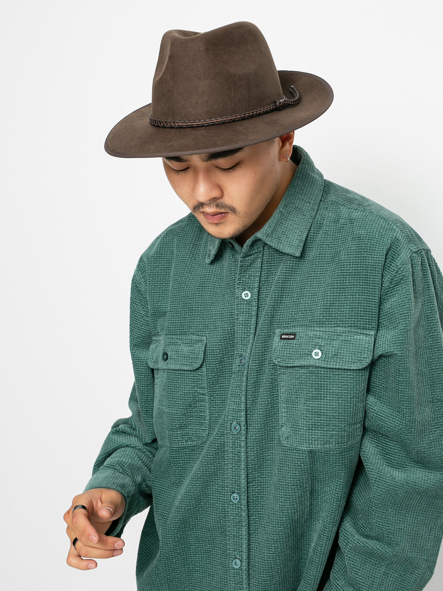 Košile Brixton Bowery Relaxed Ls (silver pine)