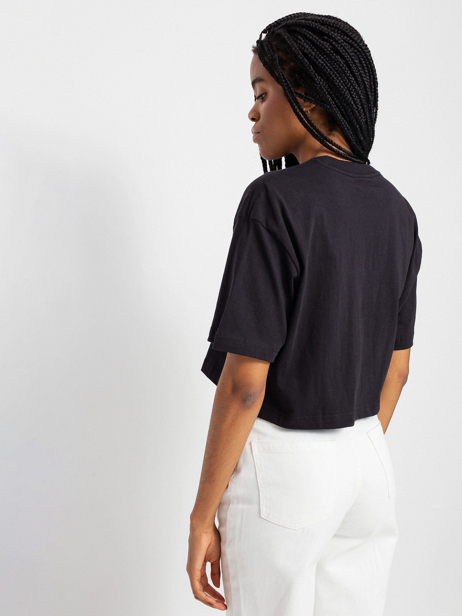 Tričko HUF Leopard Bar Logo Crop Wmn (black)