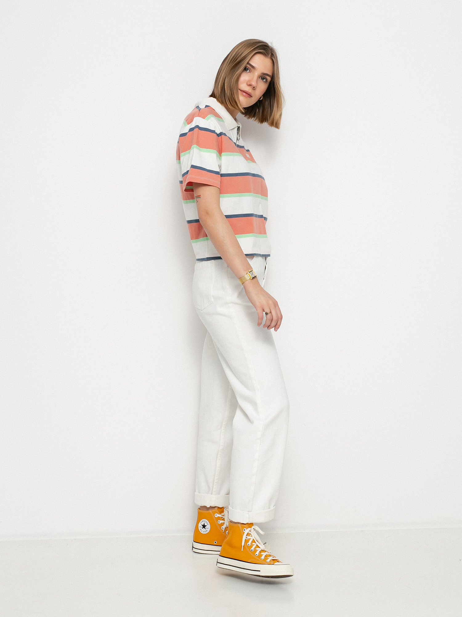 Polo tričko Vans Skate Stripe Wmn (marshmallow)