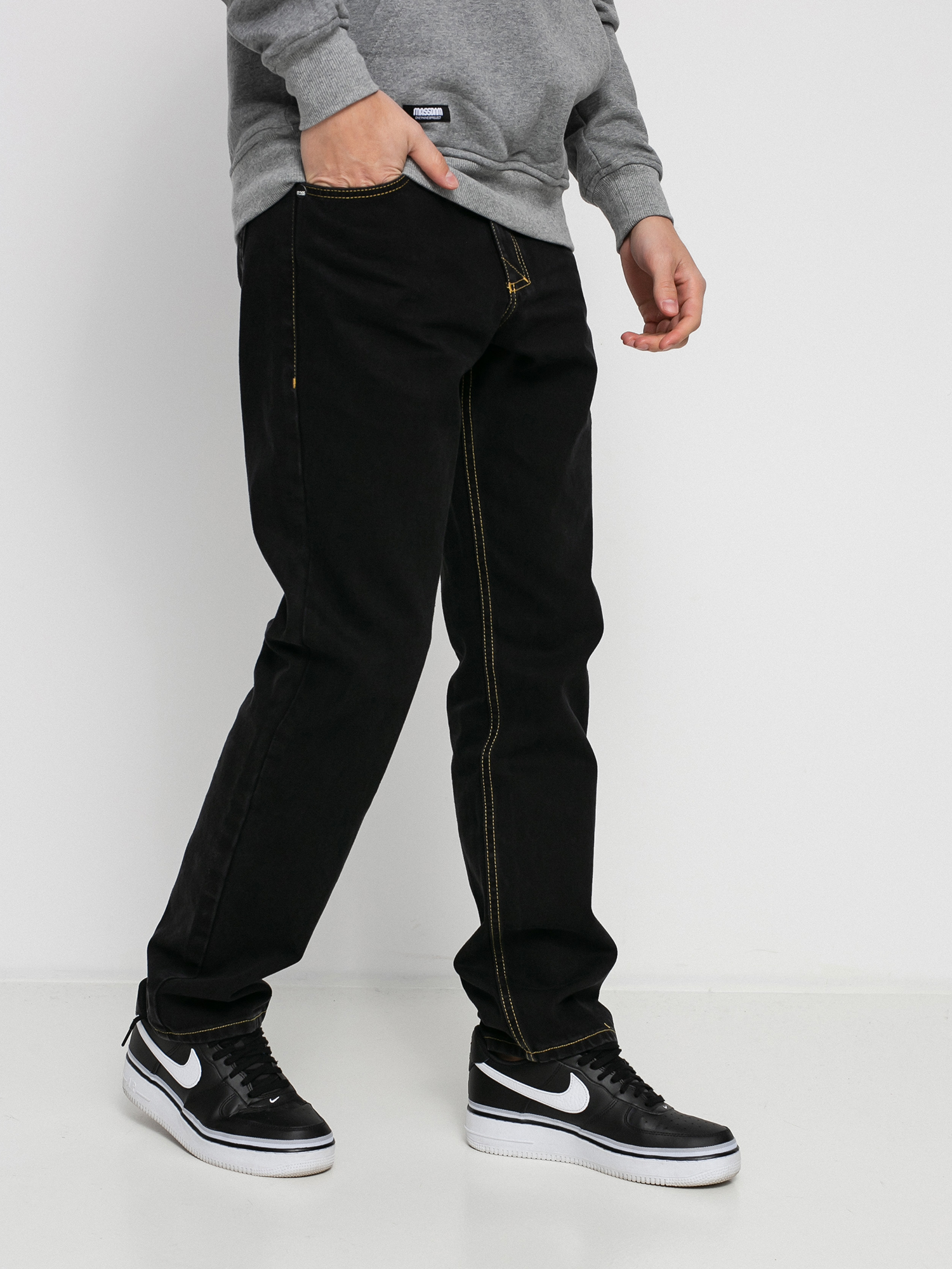 Kalhoty MassDnm Base Jeans Regular Fit (black stone wash)