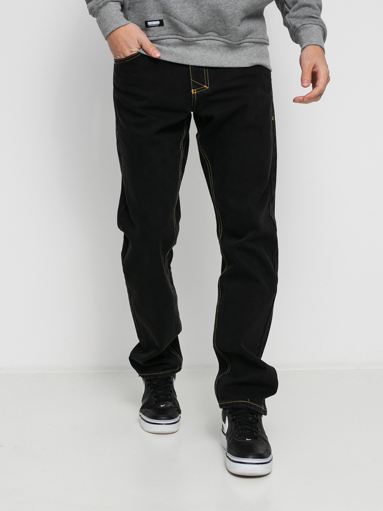 Kalhoty MassDnm Base Jeans Regular Fit (black stone wash)