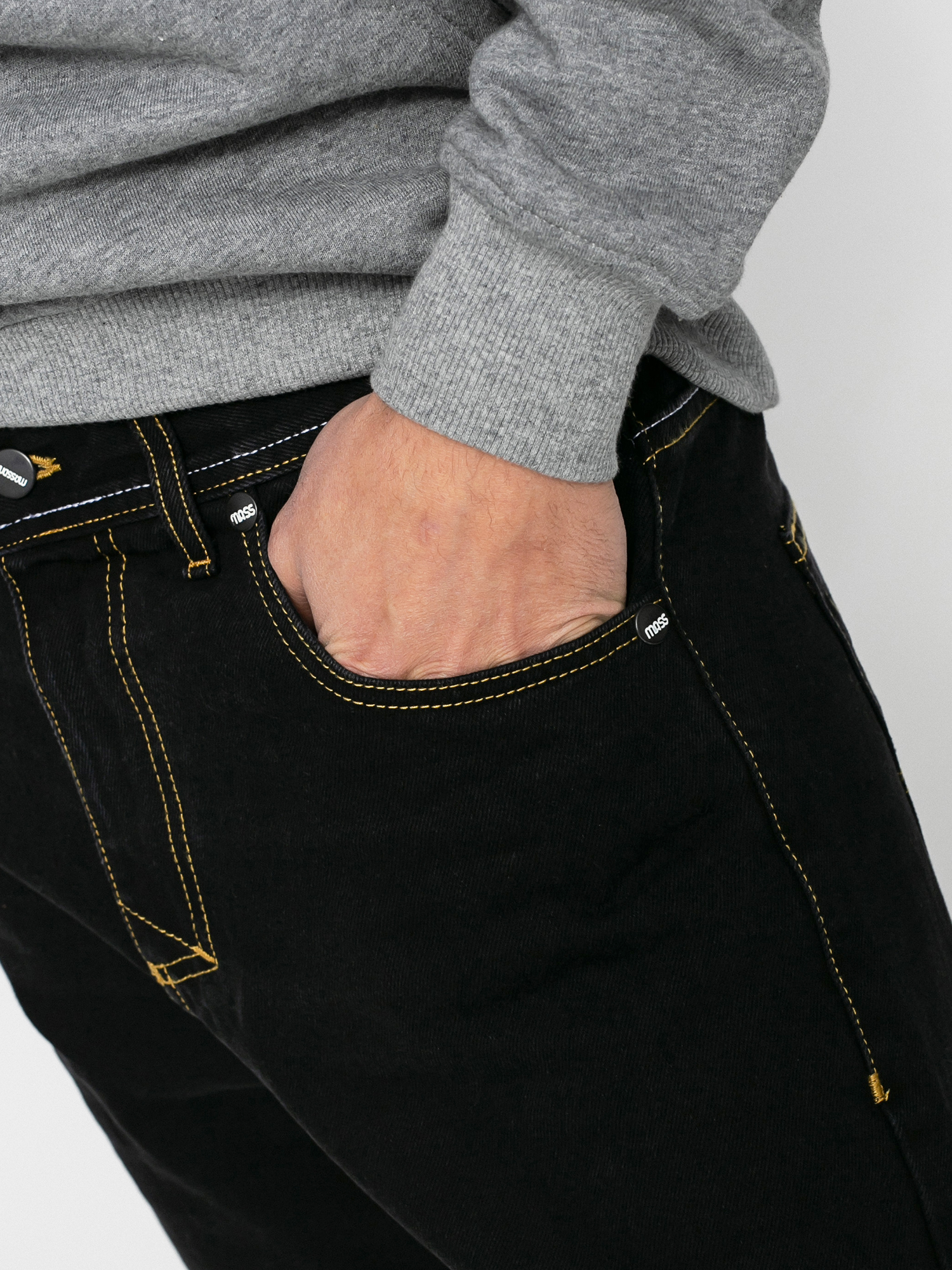 Kalhoty MassDnm Base Jeans Regular Fit (black stone wash)