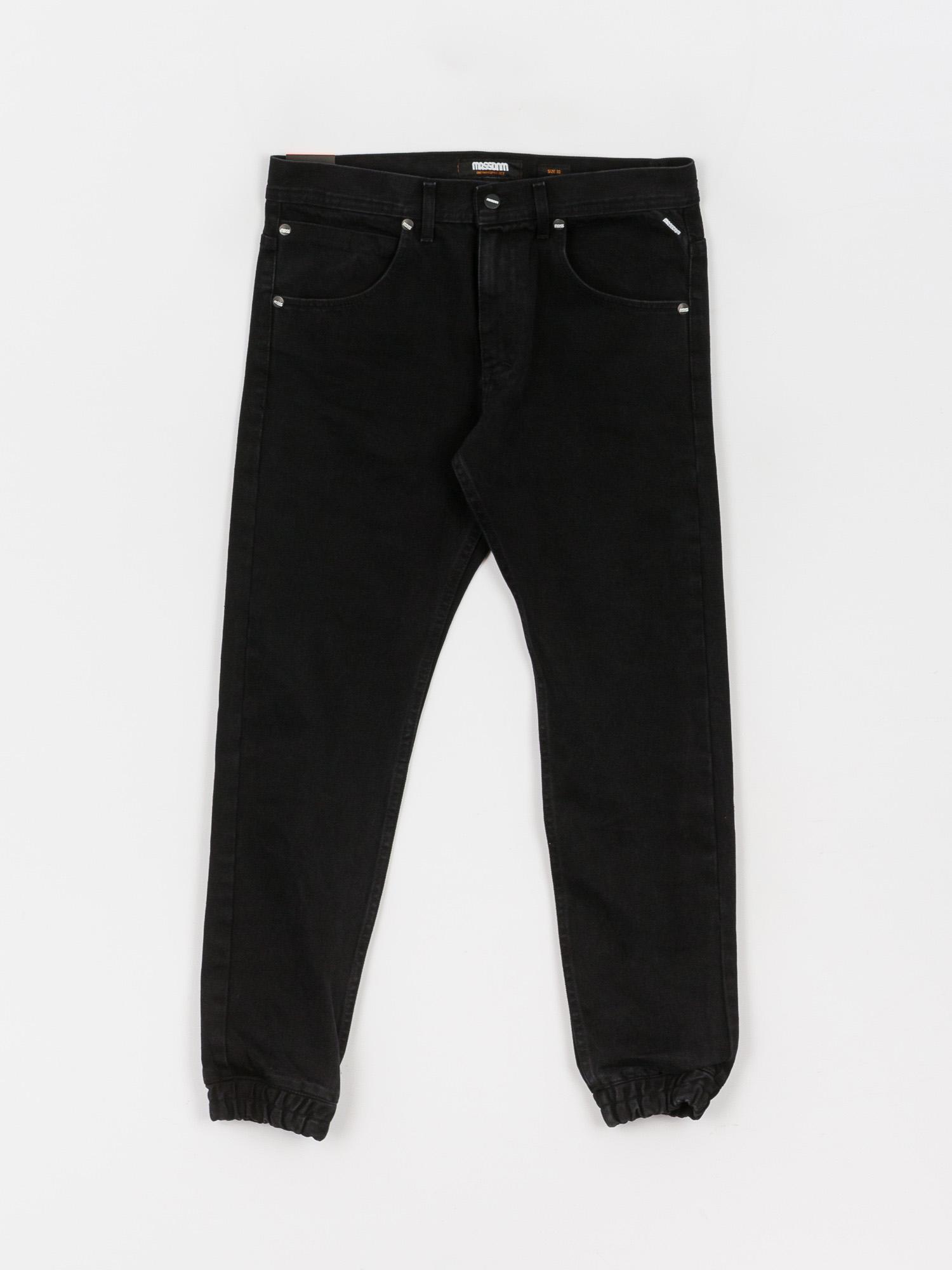 Kalhoty MassDnm Base Jogger Jeans Sneaker Fit (black rinse)