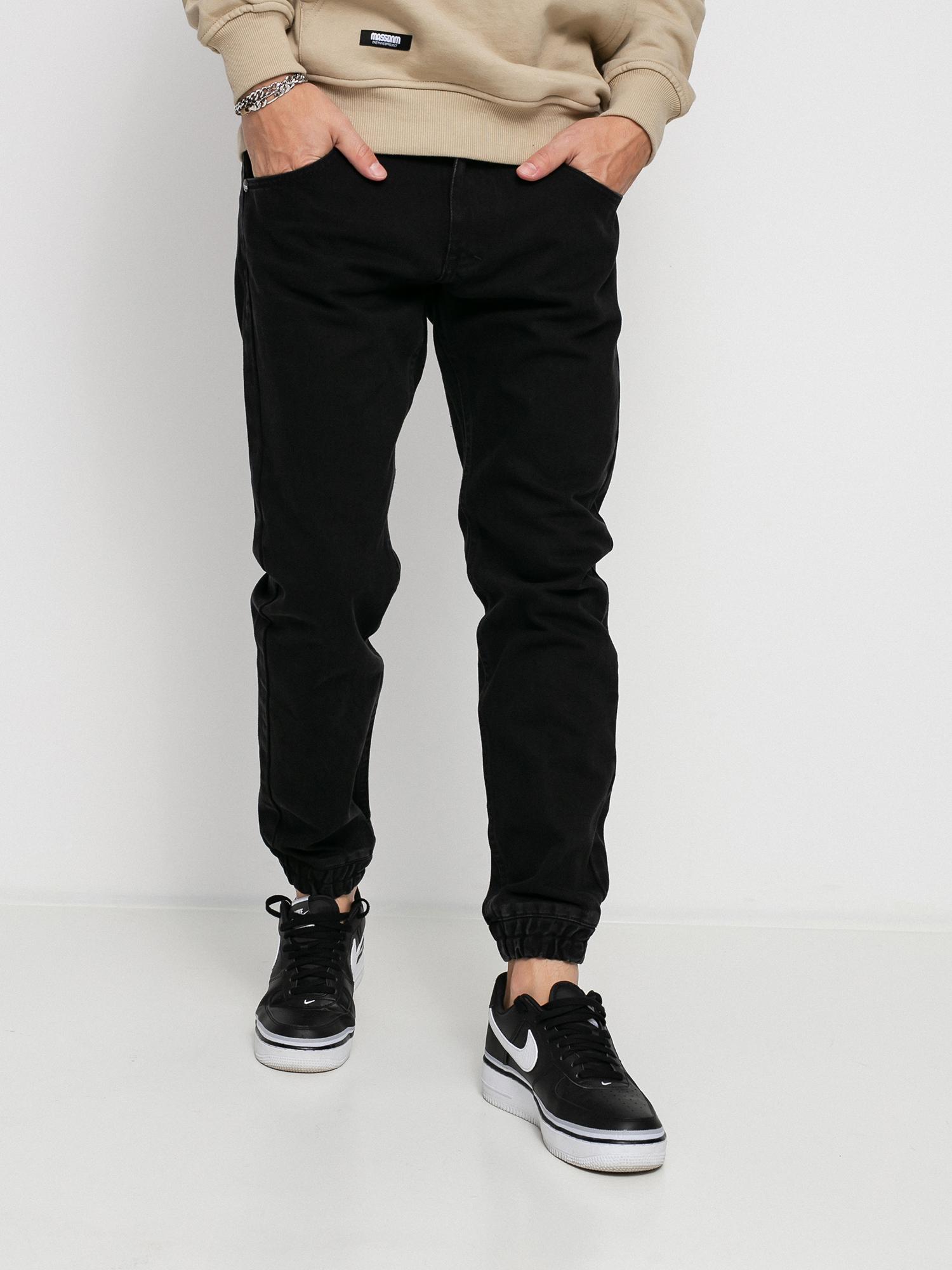 Kalhoty MassDnm Base Jogger Jeans Sneaker Fit (black rinse)