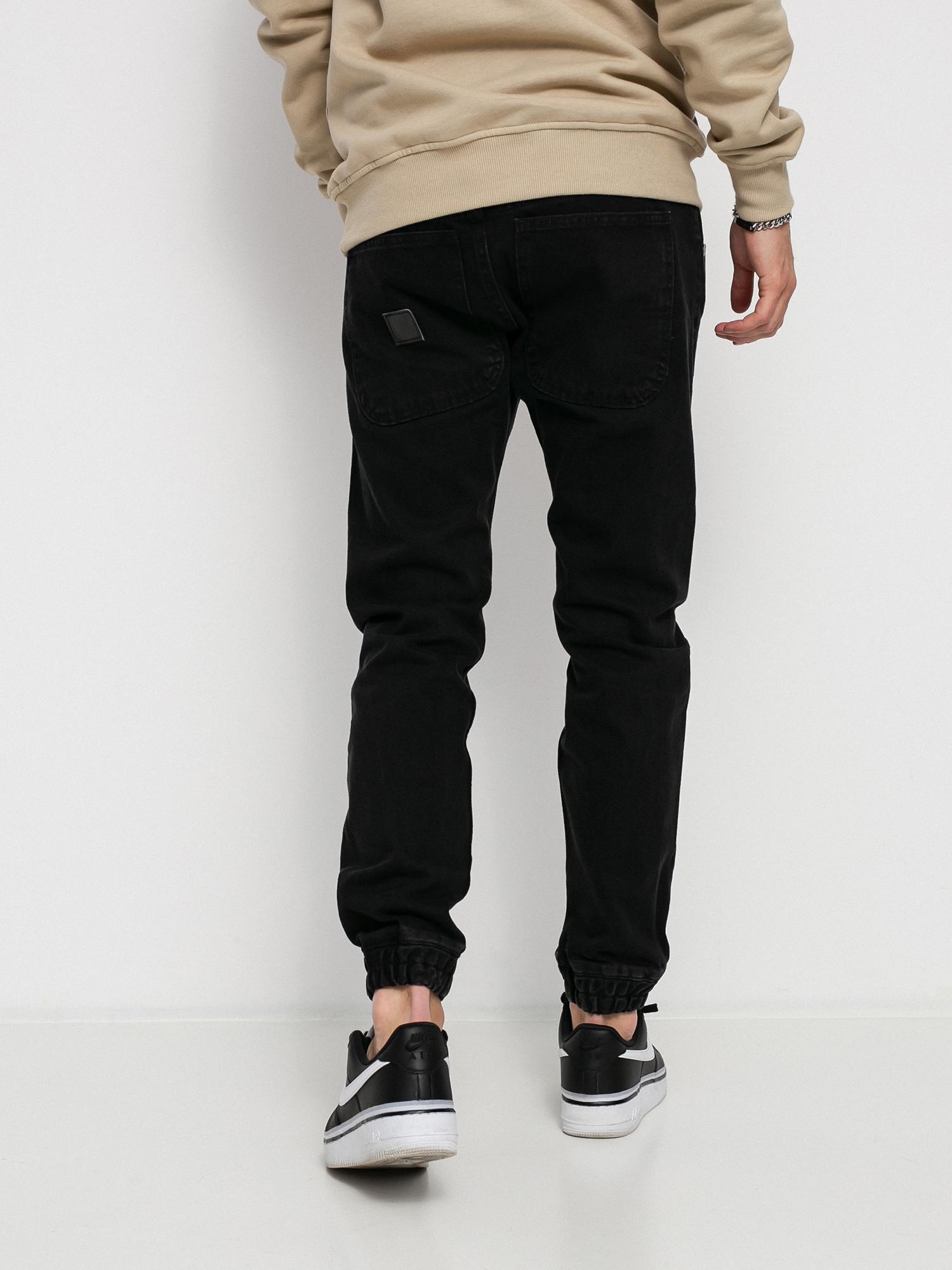 Kalhoty MassDnm Base Jogger Jeans Sneaker Fit (black rinse)