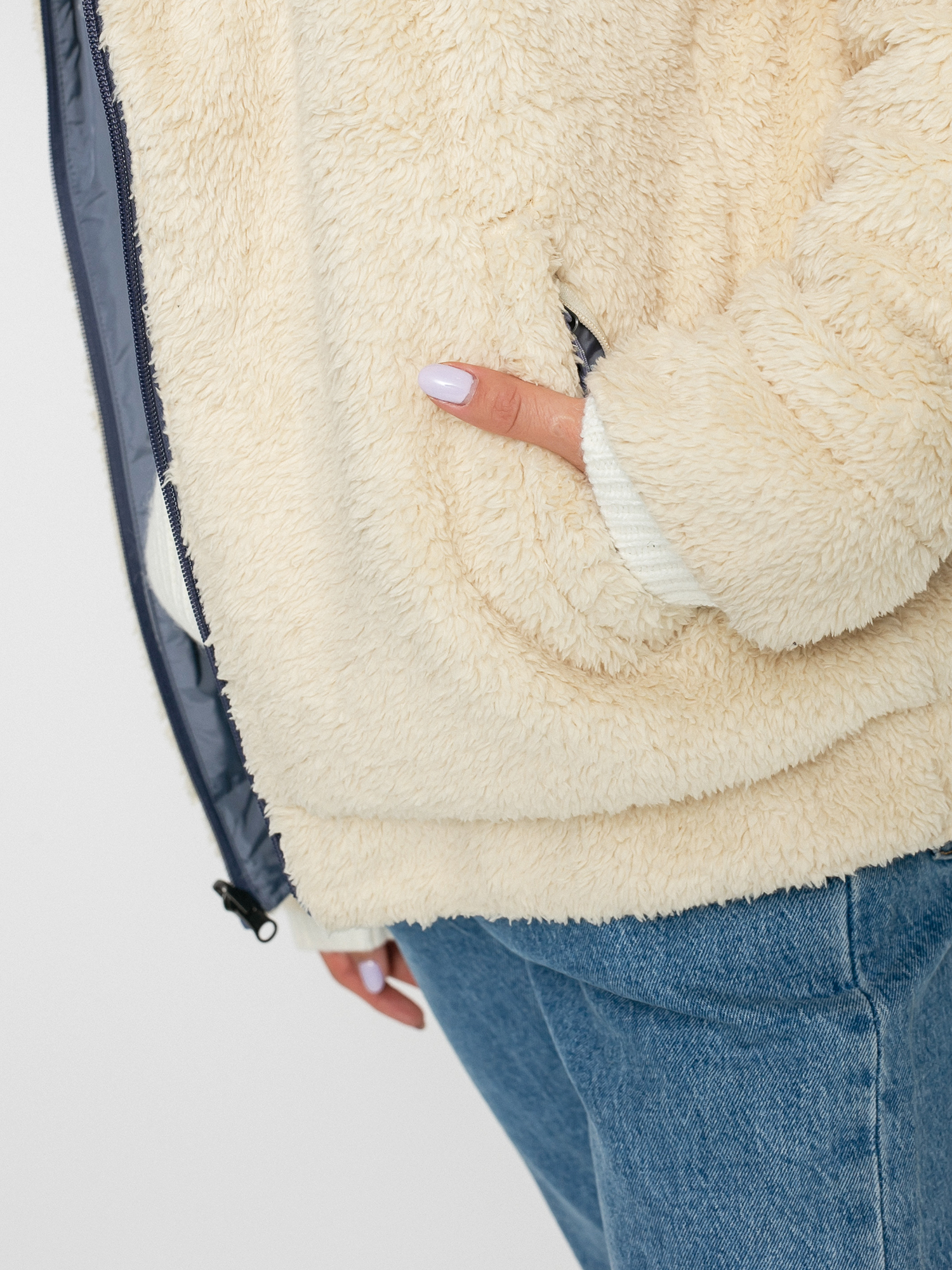 Bunda Burton Lynx Full Zip Reversible Wmn (creme brulee/folkstone gray)