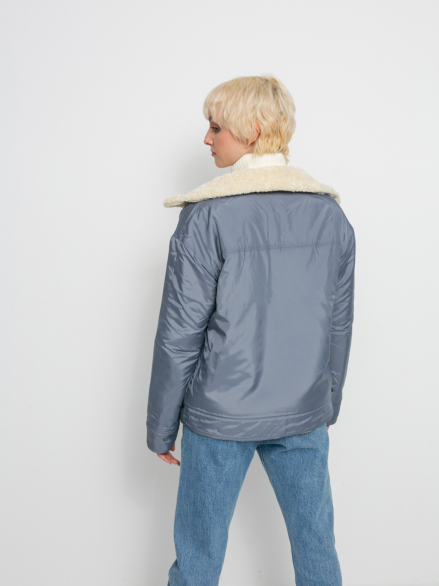 Bunda Burton Lynx Full Zip Reversible Wmn (creme brulee/folkstone gray)