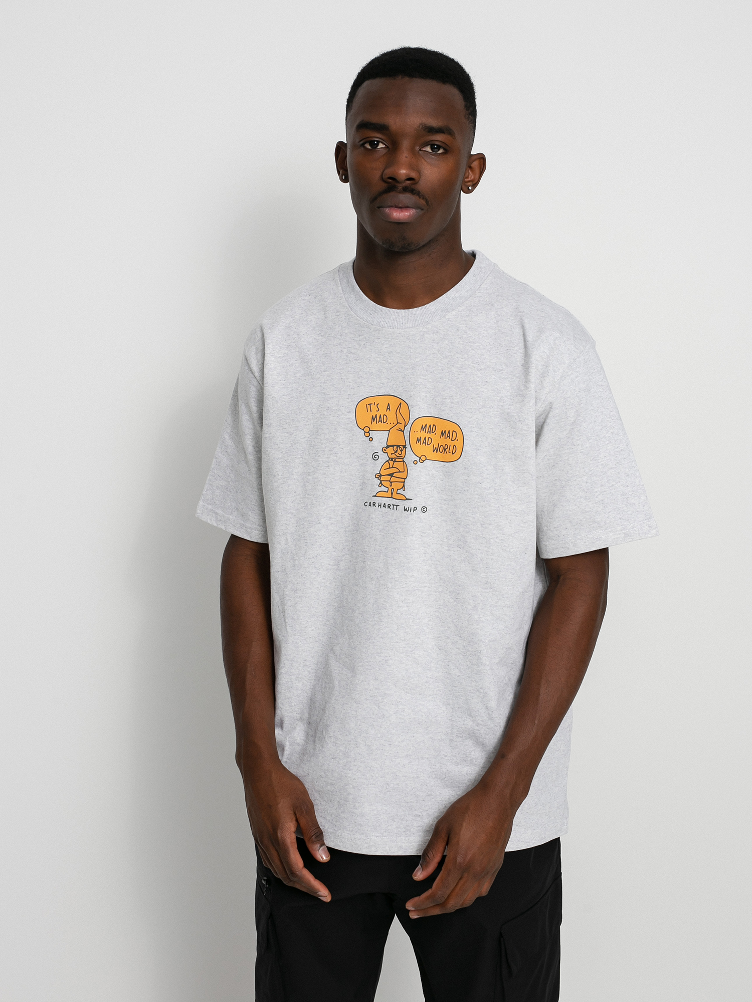 Tričko Carhartt WIP Mad World (ash heather)