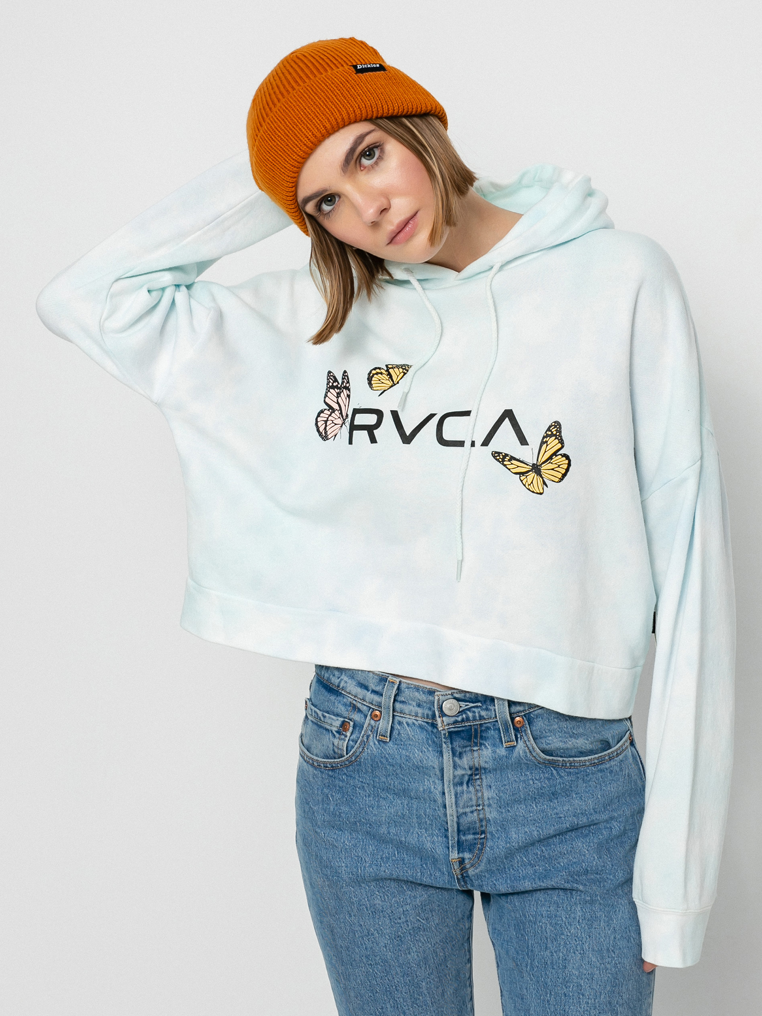 Mikina s kapucí RVCA Big Rvca Venice HD Wmn (vintage white)