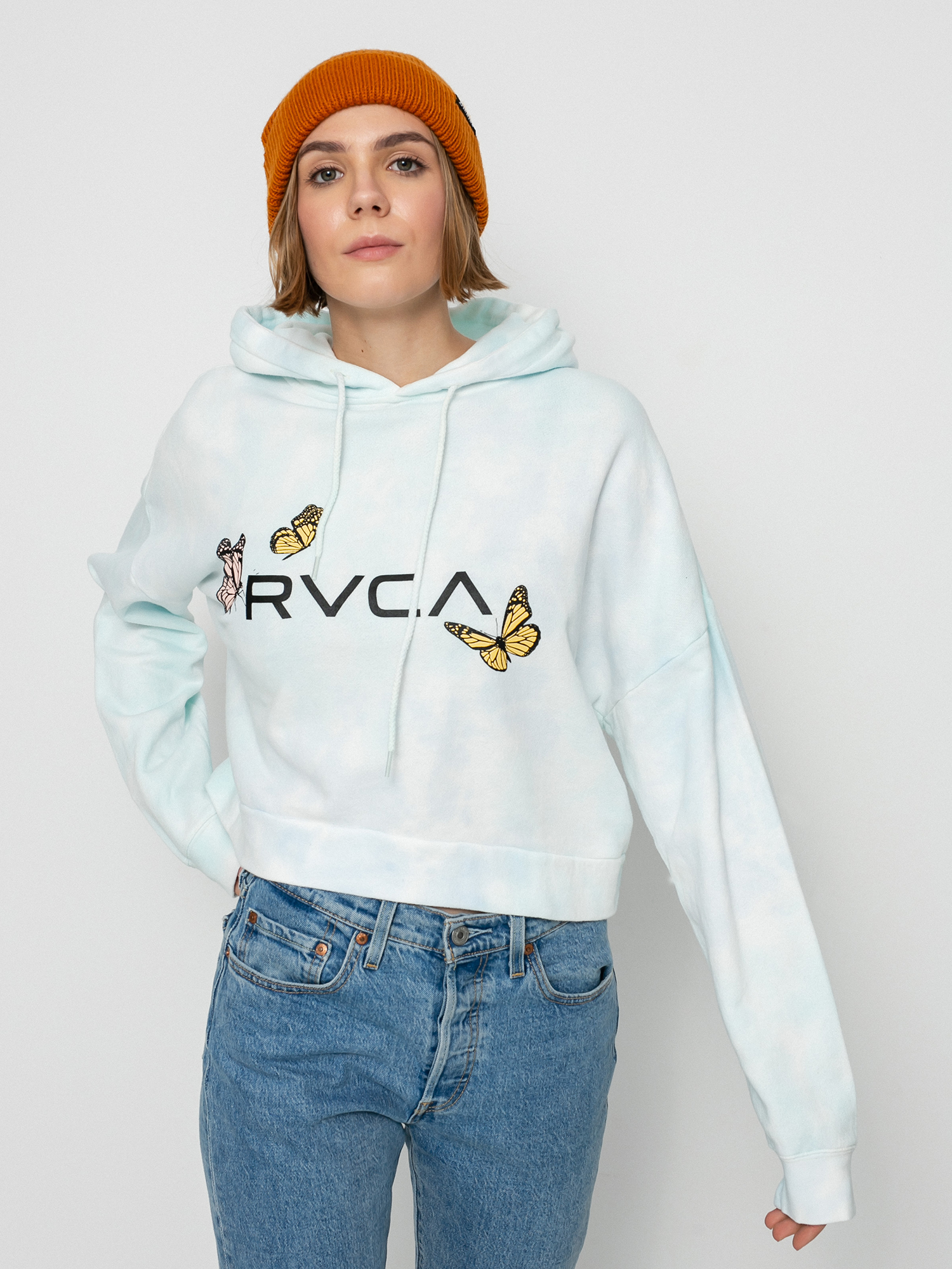 Mikina s kapucí RVCA Big Rvca Venice HD Wmn (vintage white)