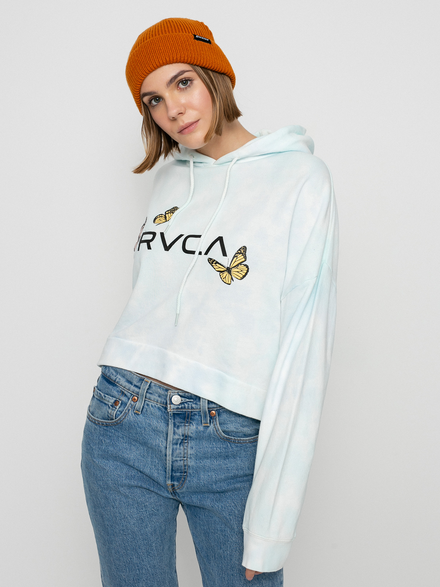 Mikina s kapucí RVCA Big Rvca Venice HD Wmn (vintage white)