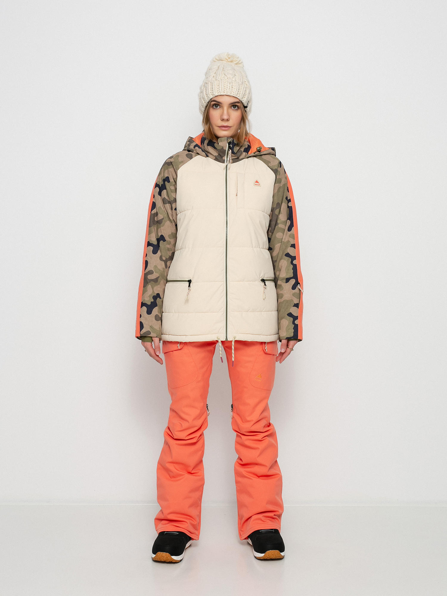 Dámská Snowboardová bunda Burton Keelan (creme brulee/martini olive terra camo)