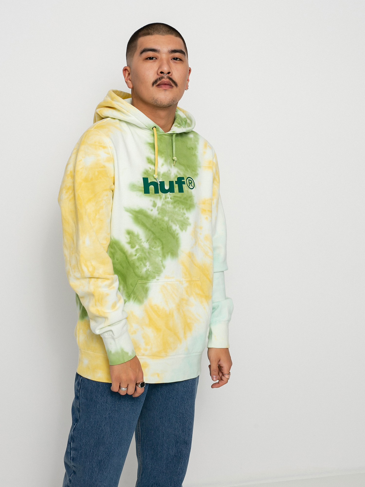 Mikina s kapucí HUF Lo-Fi Tiedye HD (gold)