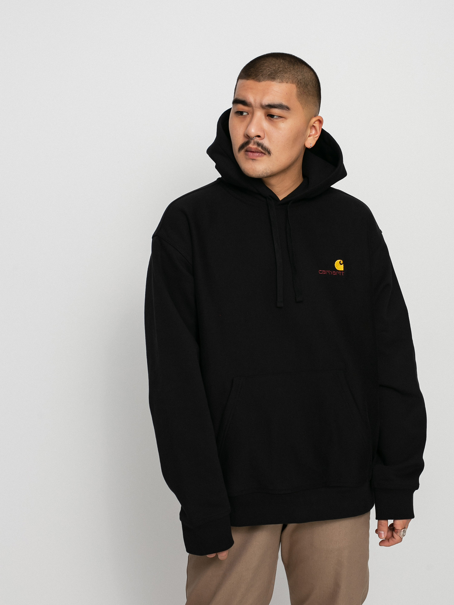 Mikina s kapucí Carhartt WIP American Script HD (black)