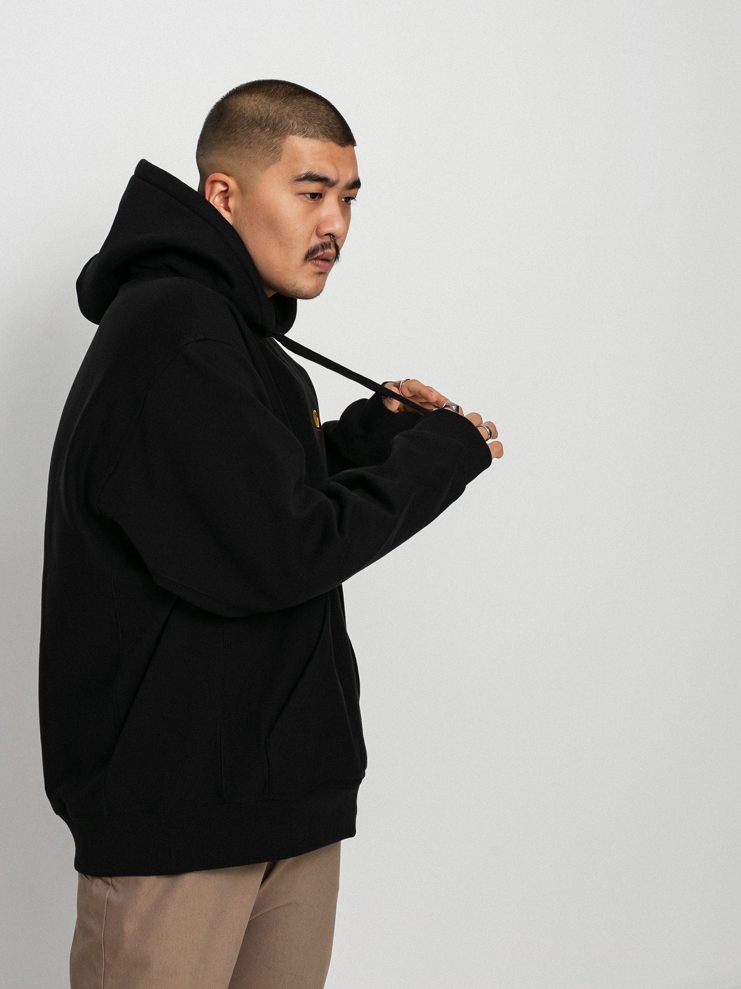 Mikina s kapucí Carhartt WIP American Script HD (black)