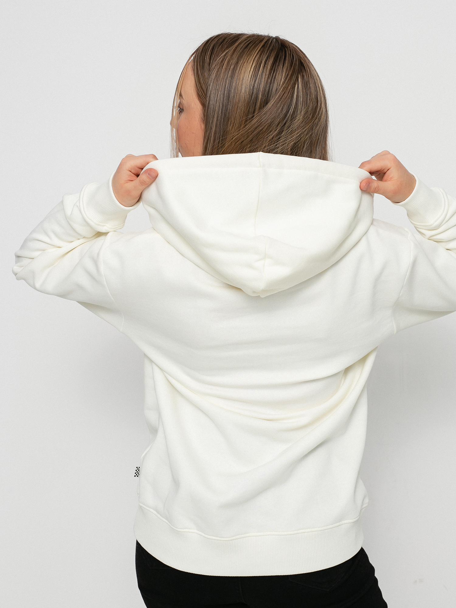 Mikina s kapucí Vans Checkerboard Day HD Wmn (marshmallow)