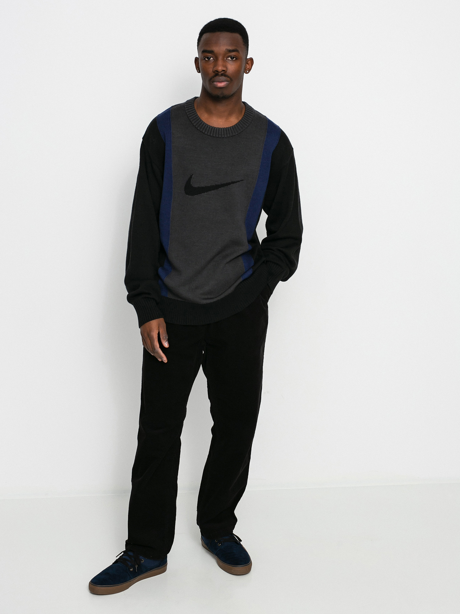 Svetr Nike SB Sweater (black/dk smoke grey/midnight navy/black)