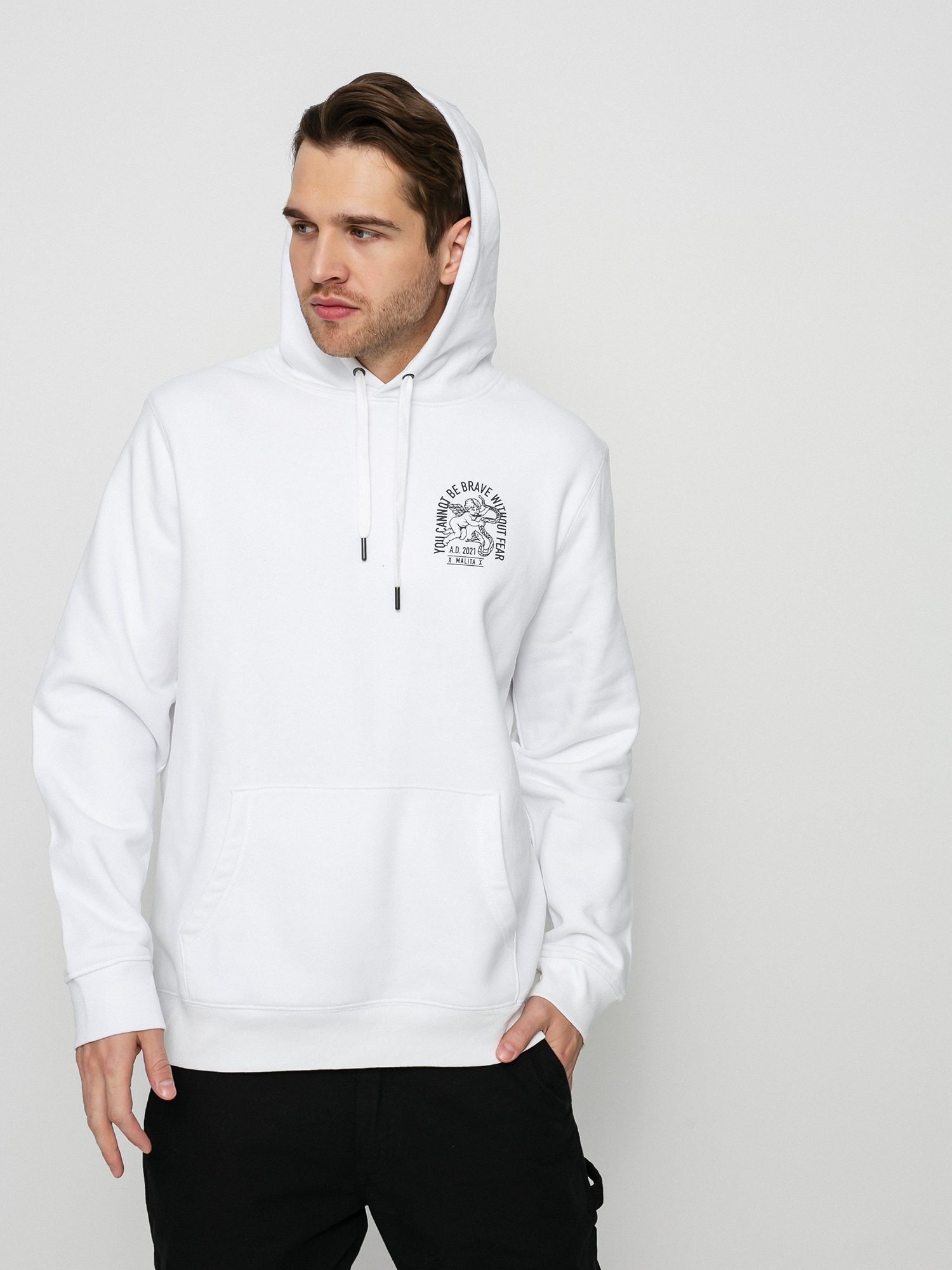 Mikina s kapucí Malita Angel HD (white)