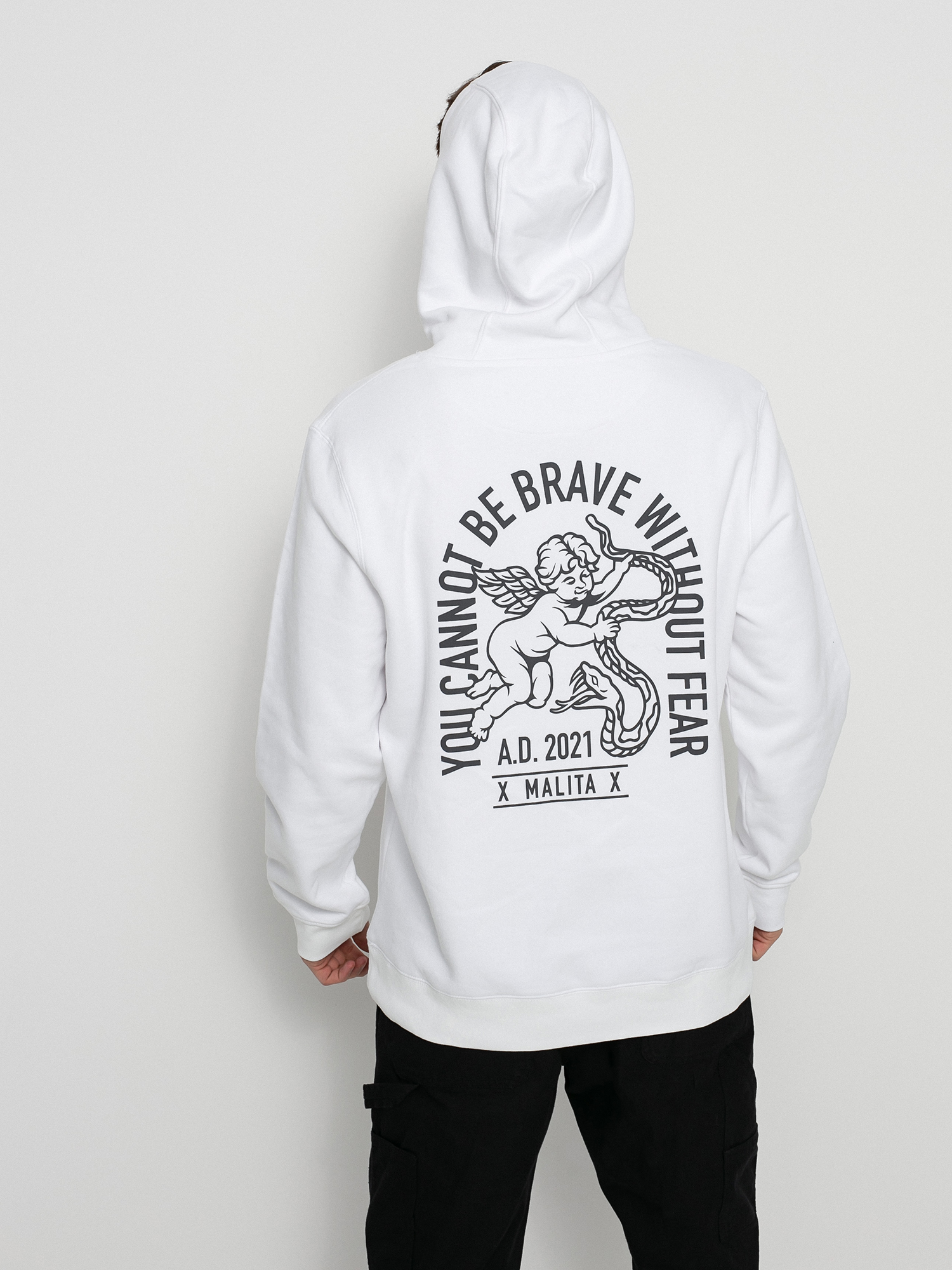 Mikina s kapucí Malita Angel HD (white)