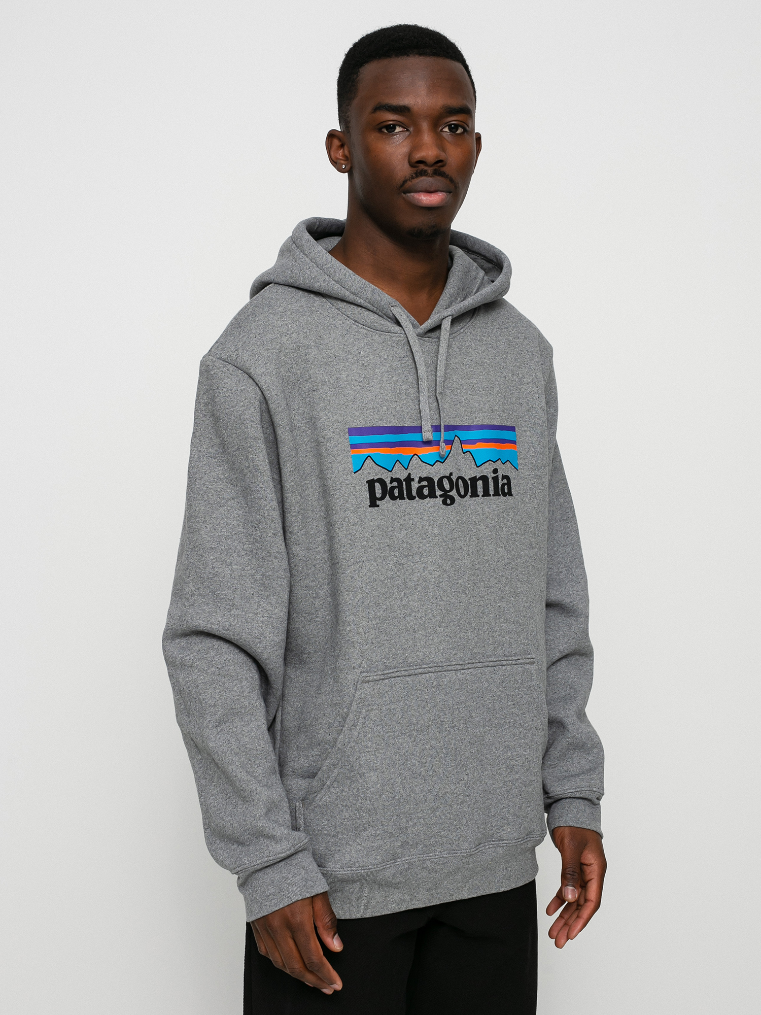 Mikina s kapucí Patagonia Logo Uprisal HD (gravel heather)
