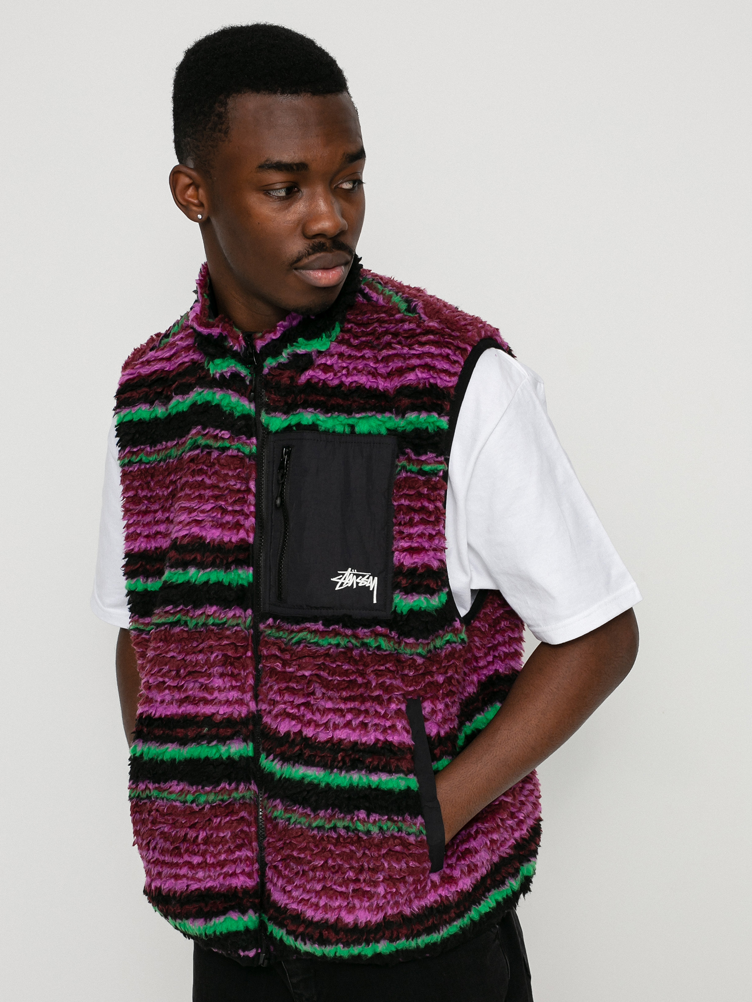 Vesta Stussy Striped Sherpa (grape)