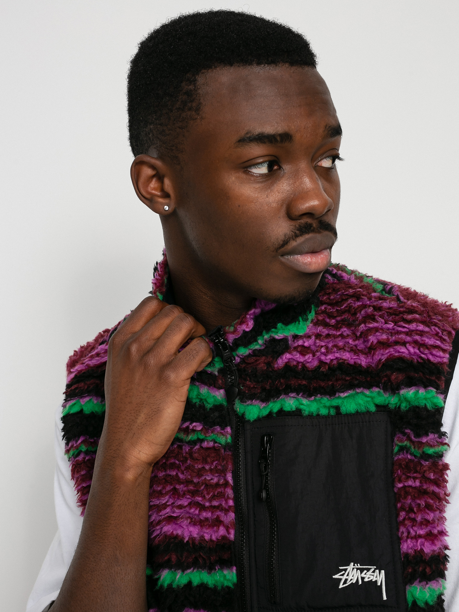 Vesta Stussy Striped Sherpa (grape)