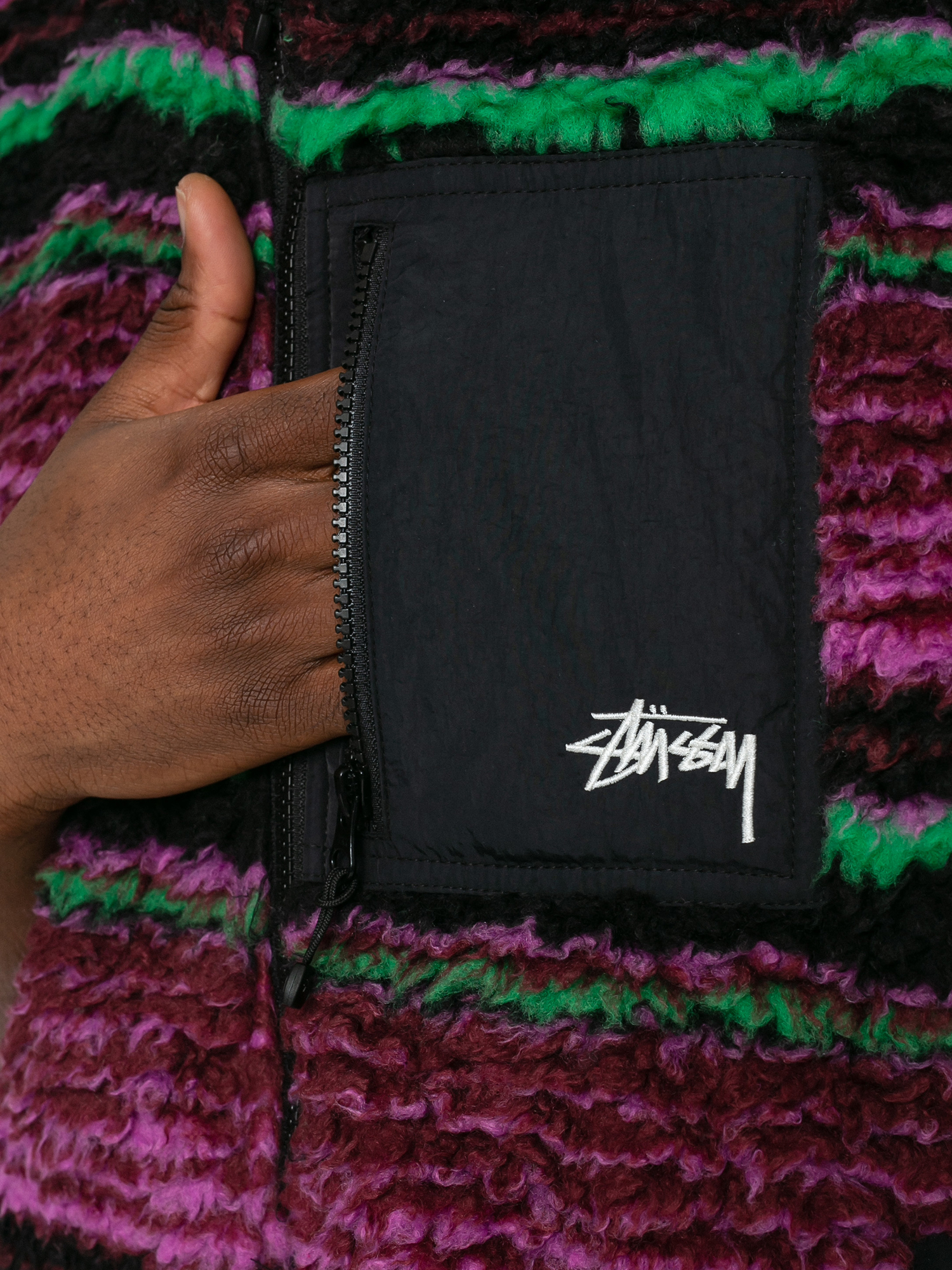 Vesta Stussy Striped Sherpa (grape)