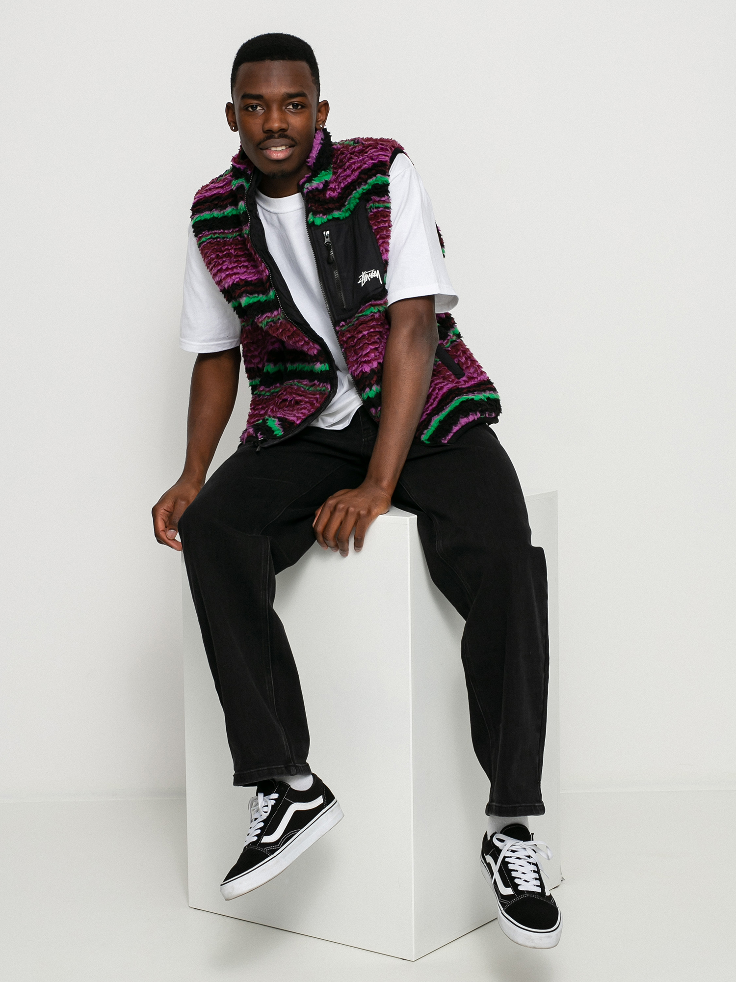 Vesta Stussy Striped Sherpa (grape)