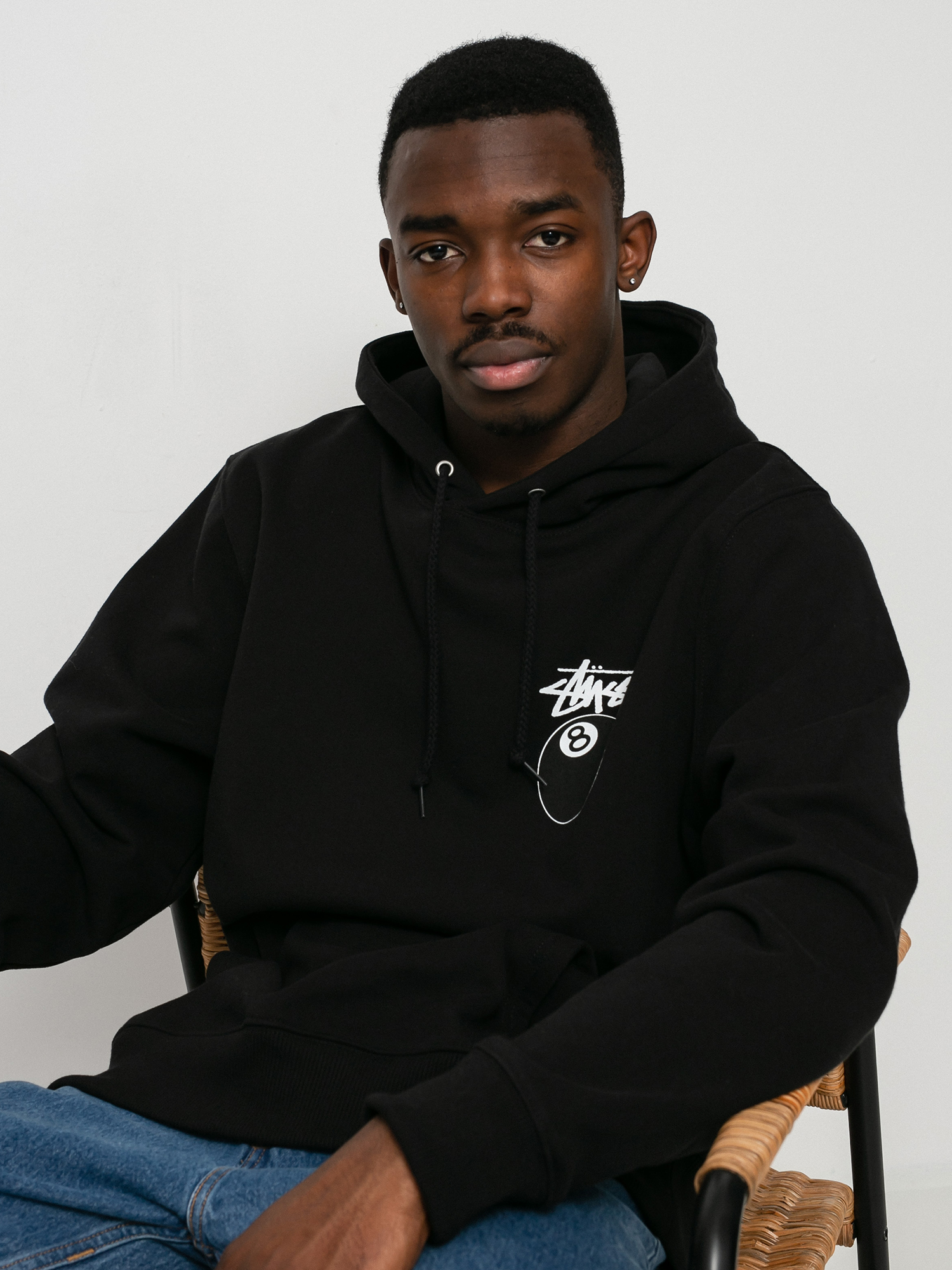 Mikina s kapucí Stussy 8 Ball HD (black)