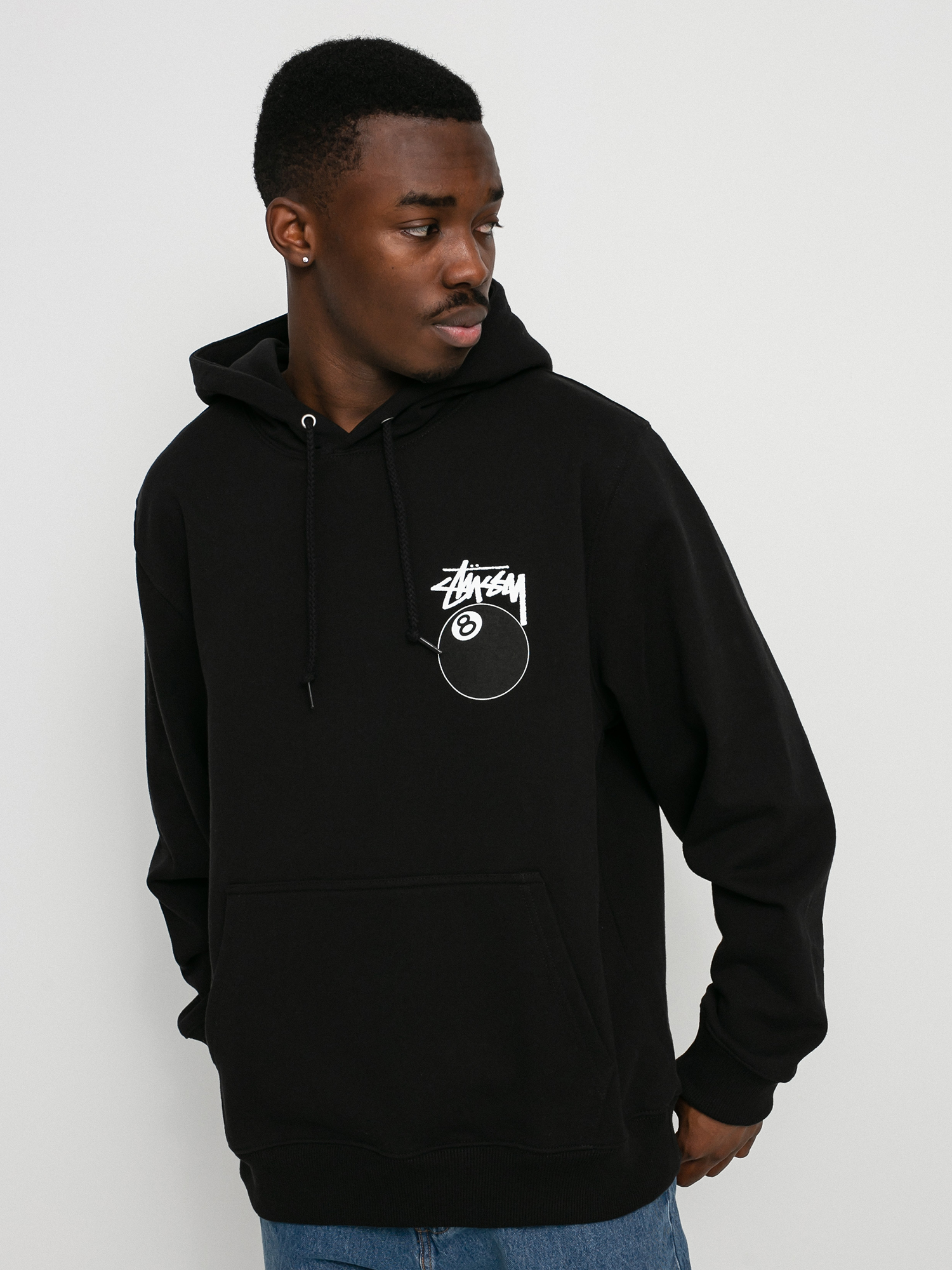 Mikina s kapucí Stussy 8 Ball HD (black)