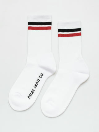 Ponožky Polar Skate Stripe (white/black/red)