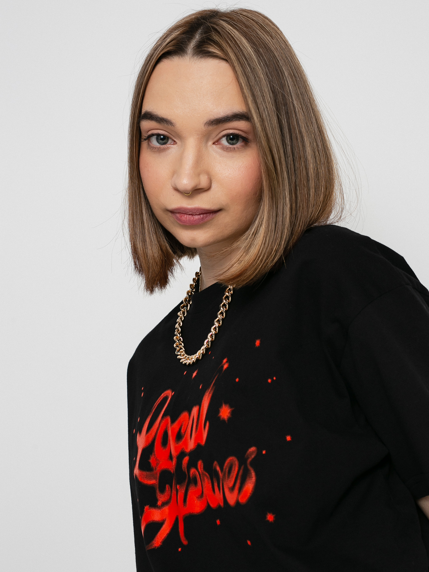 Tričko Local Heroes Lh Red Airbrush Oversized Wmn (black)