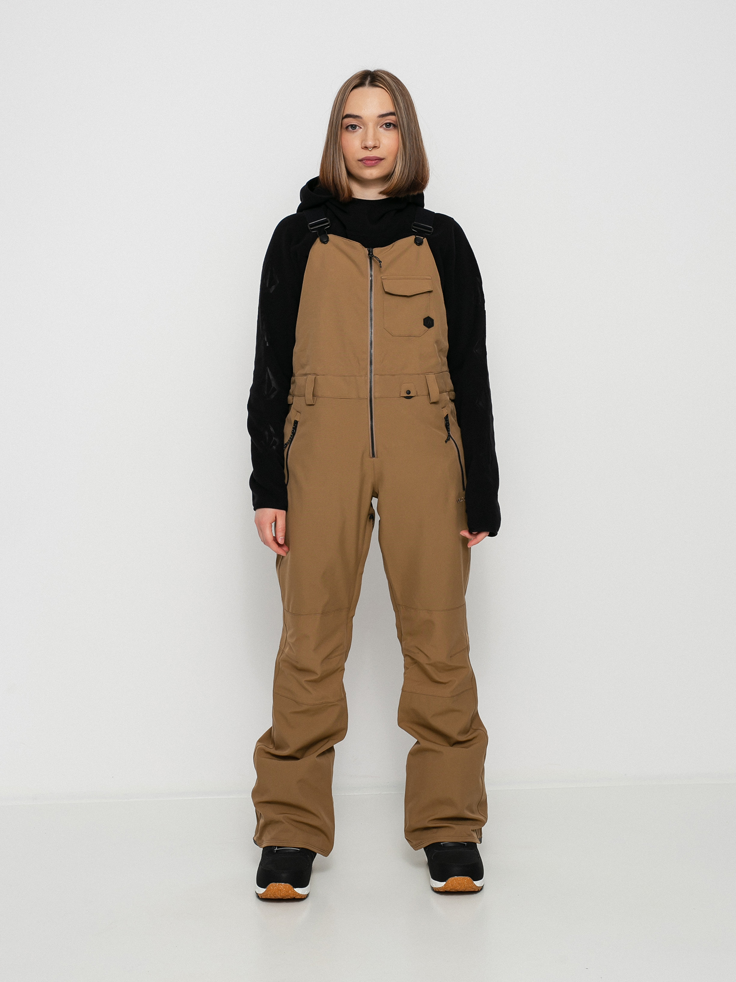 Dámské Snowboardové kalhoty  Volcom Swift Bib Overall (coffee)