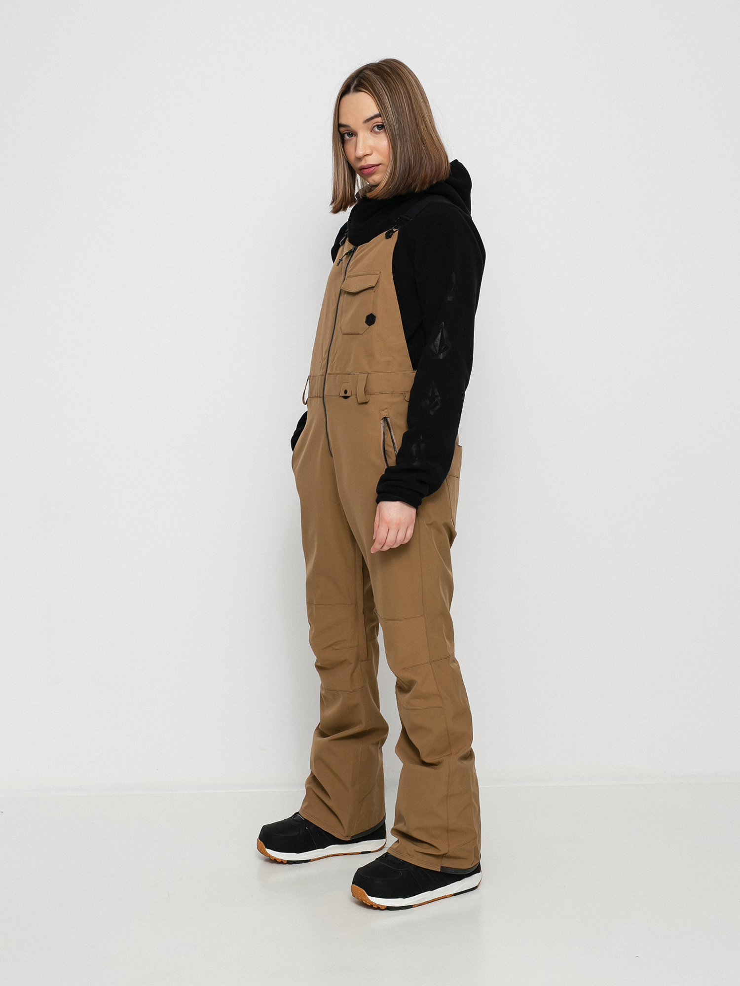 Dámské Snowboardové kalhoty  Volcom Swift Bib Overall (coffee)