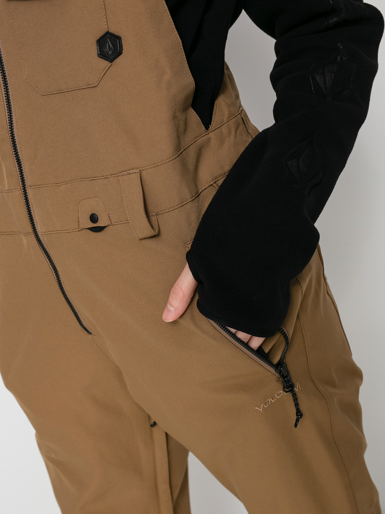 Dámské Snowboardové kalhoty  Volcom Swift Bib Overall (coffee)