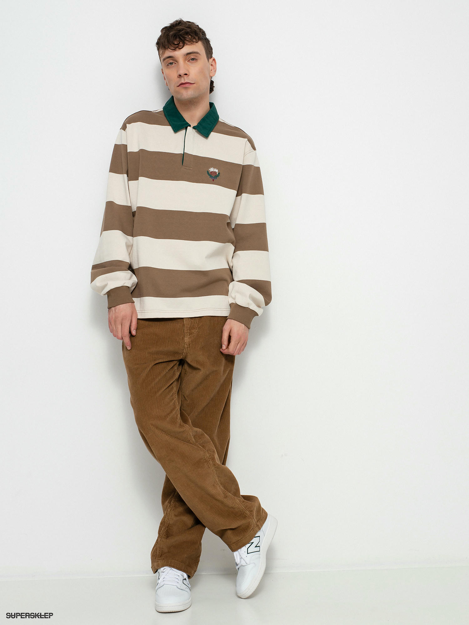 Polo tričko Stussy Big Stripe Rugby (natural)