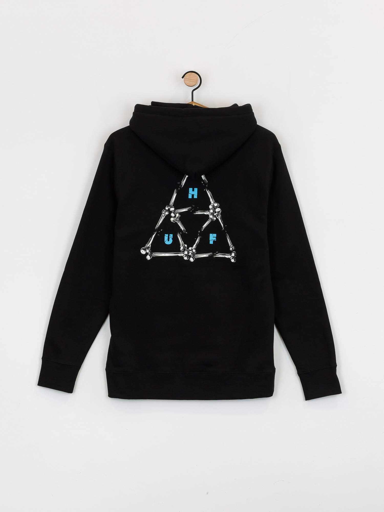 Mikina s kapucí HUF Broken Bones TT HD (black)