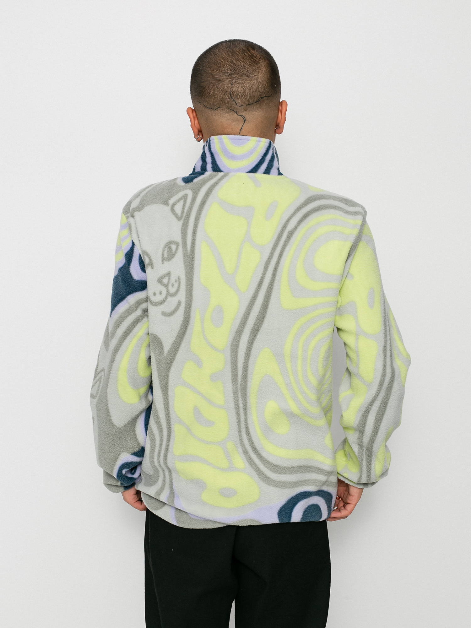 Pánský Fleecová mikina RipNDip Hypnotic Fleece (grey/lavender/neon)