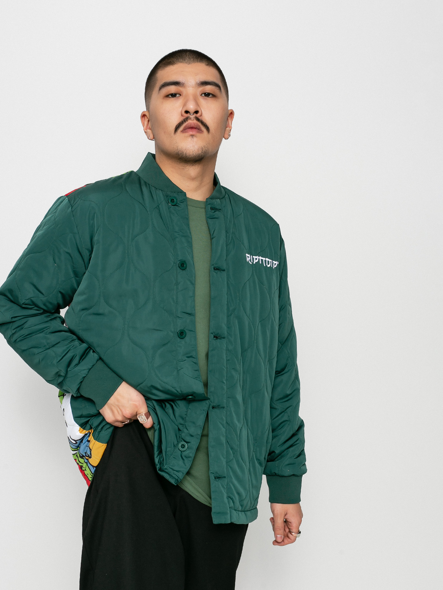 Bunda RipNDip Nermurari Warrior Quilted Bomber (pine green)
