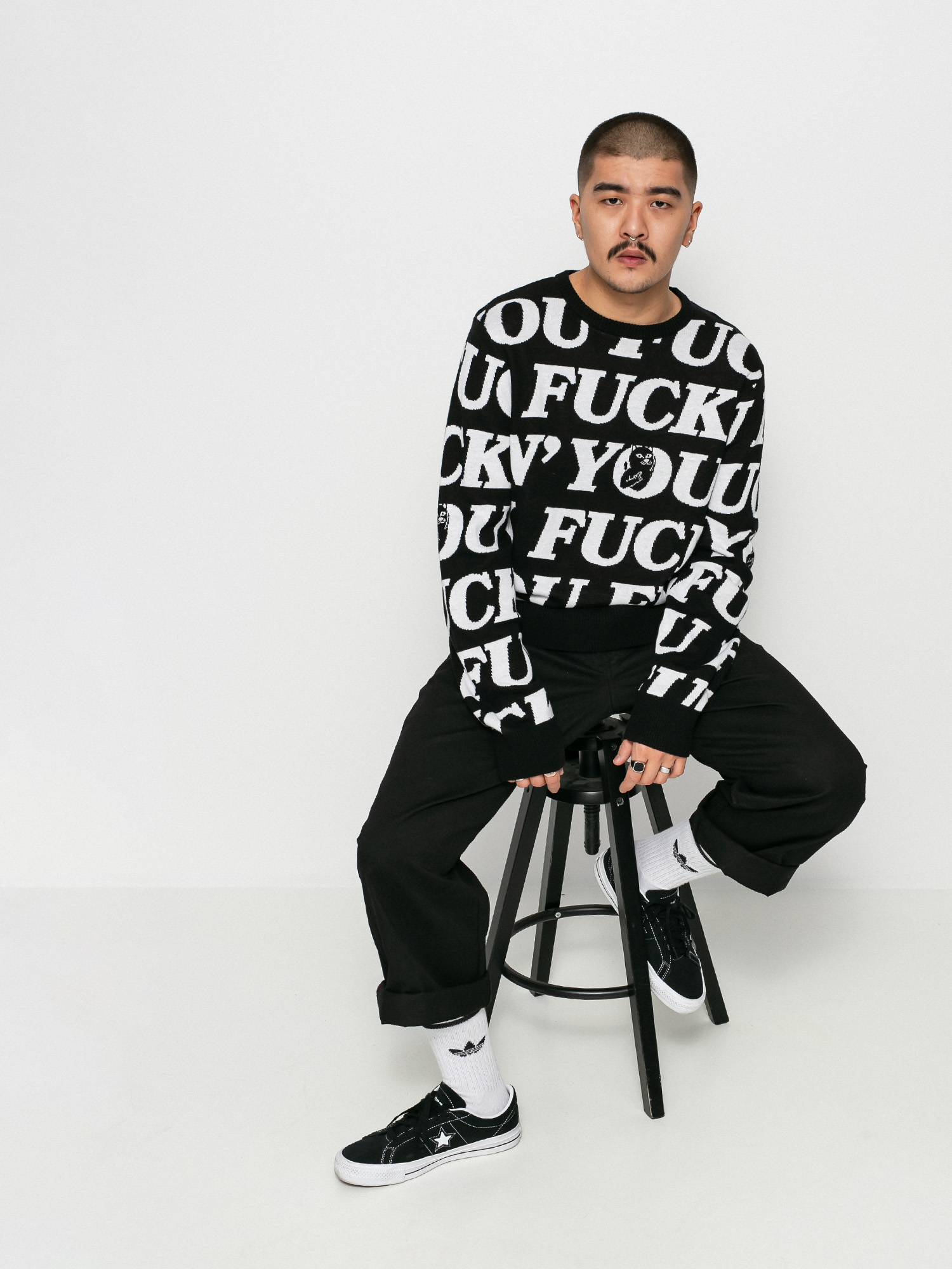 Svetr RipNDip Fuck You Knit (black)