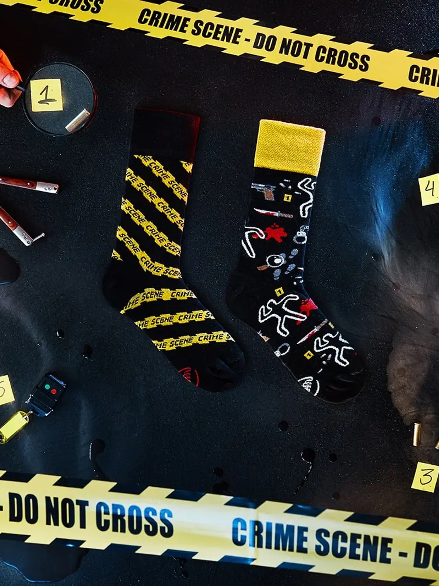 Ponožky Many Mornings Clue Detective (black/yellow)